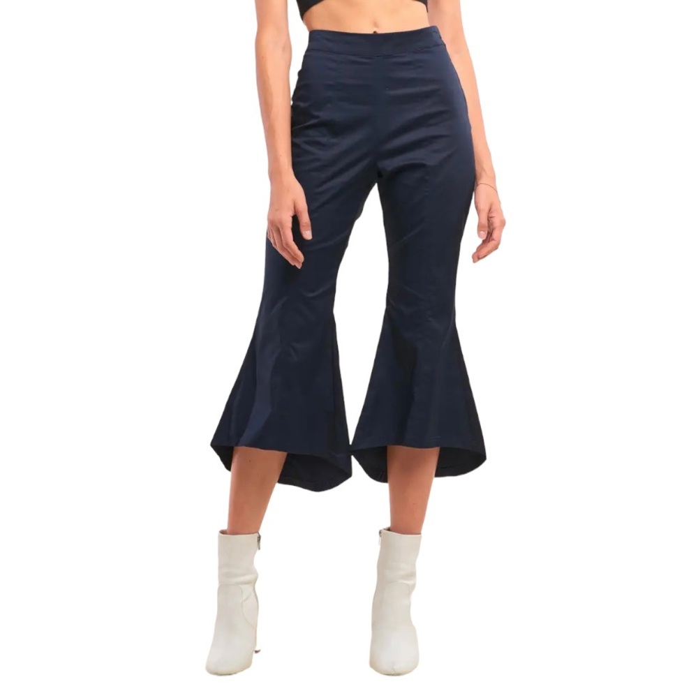 NWT Blue Navy High Waisted Retro Bell Bottom Flare Pants